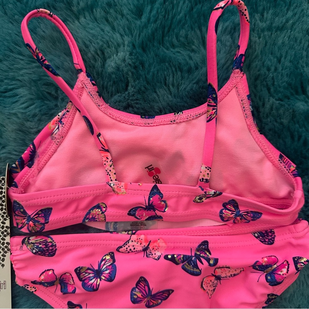 Kensie Girl Pink Butterfly Toddler Girl Swim Set - Picture 7 of 9